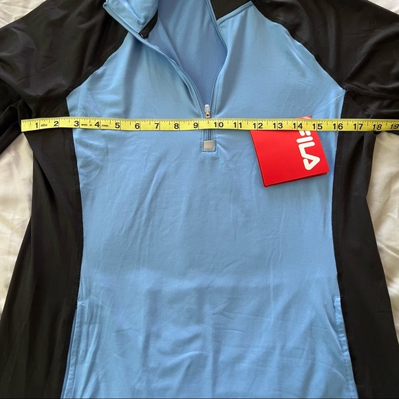 NWT Fila Half-zip Long Sleeve Top in size Medium - Blue & Black - Picture 7 of 11